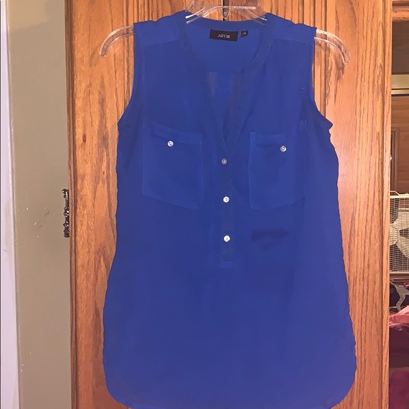 Apt9 sheer Blue top - Picture 1 of 3